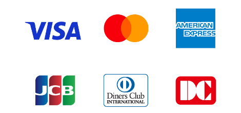 VISA、マスター、アメックス、JCB、ダイナース、DC